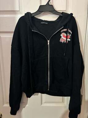 Fourteen Twelve Eternal Love Zip-Up Hoodie Black Medium